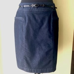 NEW Kenneth Cole Dark Navy Denim Jean Skirt Size 8